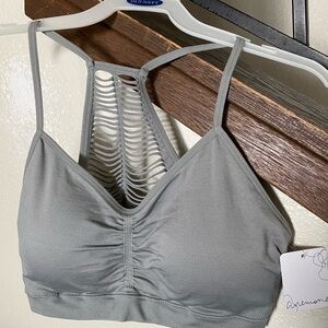 Anemone Gray Strappy Sports Bra